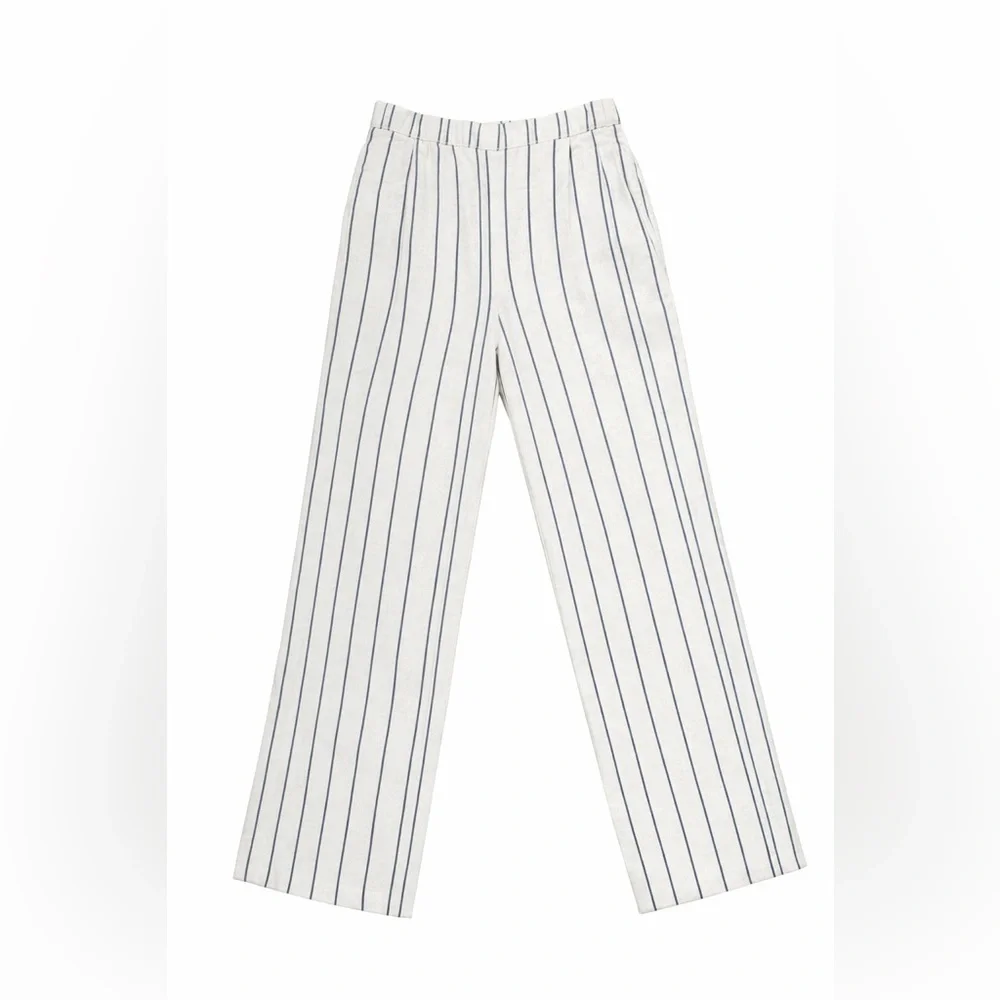 Old Navy Taylor Wide Leg Trouser Extra High Rise Stripe M - Picture 1 of 6